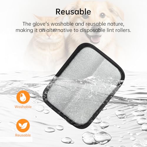 1 Pcs Pet Hair Removal Gloves, Reusable Electrostatic Pet Cat Dog Hair Remover Grooming Gloves Brush Tool for Couch, Furniture, Carpet, Car Seat (1 Pack Black) - color: 1 Pack Black