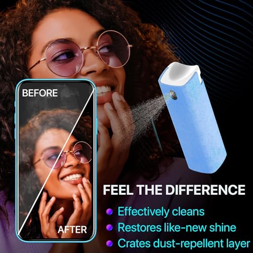 iO CLEAN Mini Screen Cleaner Spray, 2-in-1 Touchscreen Mist Cleaner, Cream - color: Cream