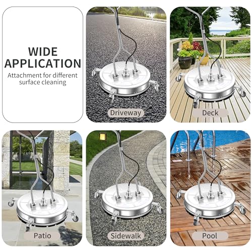 LidoDola 24'' Pressure Washer Surface Cleaner, Power Washer Accessory - size: 24 Inch Silver