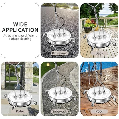 LidoDola 24'' Pressure Washer Surface Cleaner, Power Washer Accessory - size: 24 Inch Silver