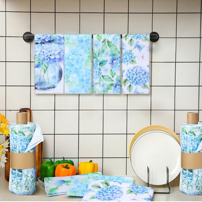 36 Pack Reusable Kitchen Cloths Cotton Towels, Hydrangea - style: Hydrangea