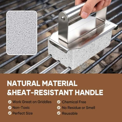 XUDAKAIXIN Grill Cleaning Bricks with Handle, Pumice Griddle Cleaning Stone Removing Stains for Grill,Plattop Griddle,Sink,Cookwares,Floor,Countertop(3-Pack with Handle) - style: 3-Pack with Handle