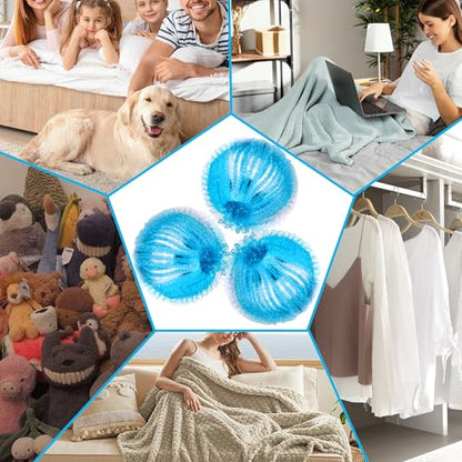 12 Pcs Pet Hair Remover for Laundry, Pet Hair Catcher, Washing Balls, Reusable Washing Machine Lint Paw Hair Catcher, Lint Balls for Washing Machine Dryer (Blue) - color: Blue