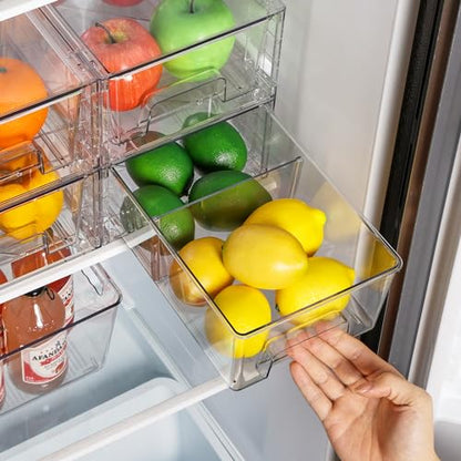 Vtopmart 10 Pack Stackable Clear Drawer with Dividers - size: 10Pack 4.4"H-with Dividers