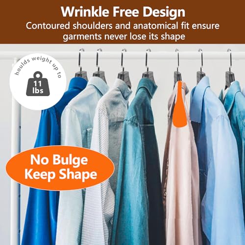 DEDU Suit Hangers for Men 20 Pack, Sweater Hangers No Shoulder Bump Non Slip Width 17.7", Plastic Clothes Hangers Blue with Metal Hook - color: Blue-20