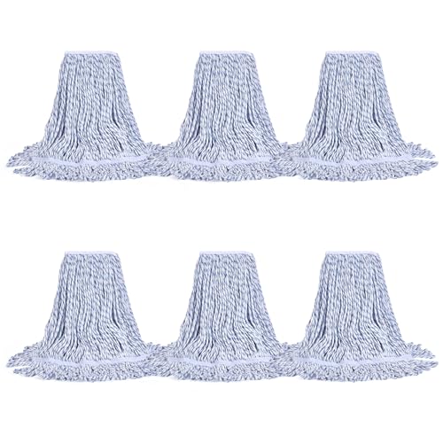 Matthew Cleaning Rayon Finish Mop Head Replacement, Commercial Mops for Floor Cleaning and Finishing, 4-Ply Premium Synthetic Yarn for Optimal Absorbency and Release, 20 oz Large, 6 Pack - size: 6 Pack-Large