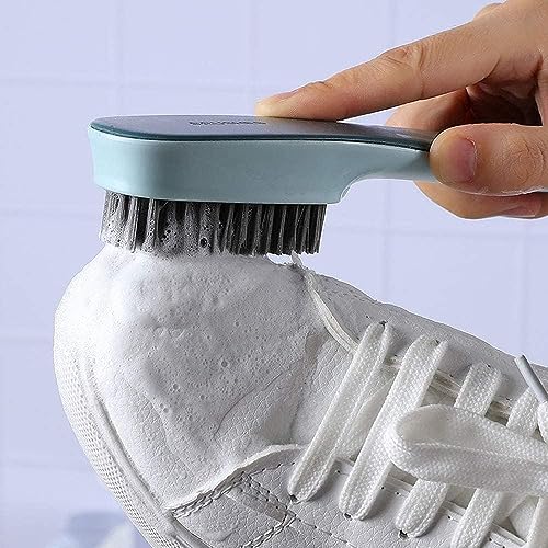 Shoes Cleaning Brush, Soft Bristle Handheld Scrubbing Brush–Multifunctional Cleaning Tools for Shoes, Laundry, Tile, Bathtub(Blue)