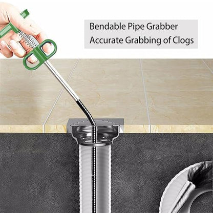 76 inch Drain Clog Remover，Drain Snake - Flexible Grabber Claw Pick Up Reacher Tool for Home Sink, Bathroom Tub,Drain, Toilet, Tight Spaces - color: Green, style: 76 IN