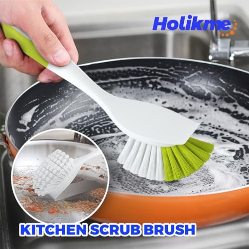 Holikme Dish Brush Cleaning Brush Set for Cleaning Groove Gap,Yellow - color: Amarillo