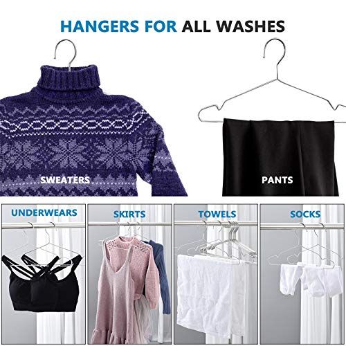 Fayleeko Wire Coat Hangers - 17.7 Inch Heavy Duty Stainless Steel Hangers (50 Pack) - size: 50Pack 17.7inch