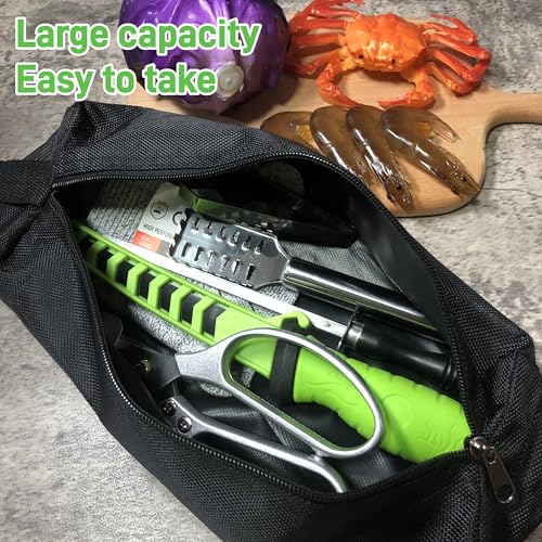 Fishing Knife Set, Fish Cleaning Kit, Filet Knife for Fish, Fish Scale Cleaning Brush, Multi-Functional Scissors, Gloves, Fishbone Tweezers, Storage Bag,Fishing Accessories,Fishing Tool Kit - size: 7PCS-Green
