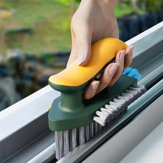 Window Track Cleaner, Gap Brush Groove Cleaner, Window Track Cleaning Tool, Gap Cleaning Brush Small Spaces, Sliding Door Track Cleaner, Window Brush, Shower Track Cleaning Brush, Window Cleaner Tool - color: Dual Bristle Heavy Duty