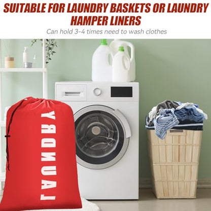 Isink Laundry Bag, 2 Pack Travel Laundry Bags for Dirty Clothes, Large Laundry Bags for Camping & Traveling, Dirty Clothes Travel Bag, 24" x 36" (Black + Red) - color: Laundry Bags (Black + Red)