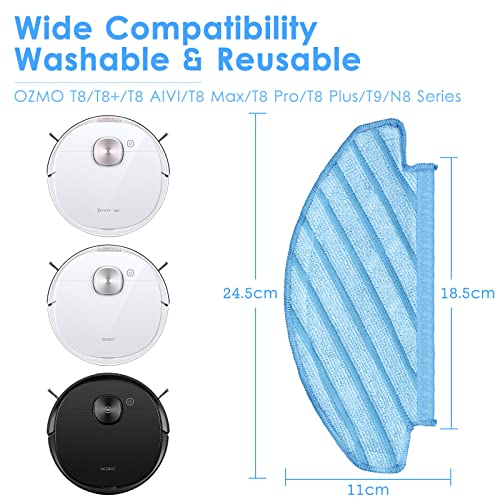 (10 Pieces) N8 Pro Plus Washable Reusable Mop Pads for ECOVACS DEEBOT OZMO T8/ T8+/ T8 AIVI/ T8 Series/ N8 Pro/ N8 Vacuum Cleaner Wipes, Wiping Pads, Durable Mopping Cleaning Cloths - color: Washable pads(10 Pieces)