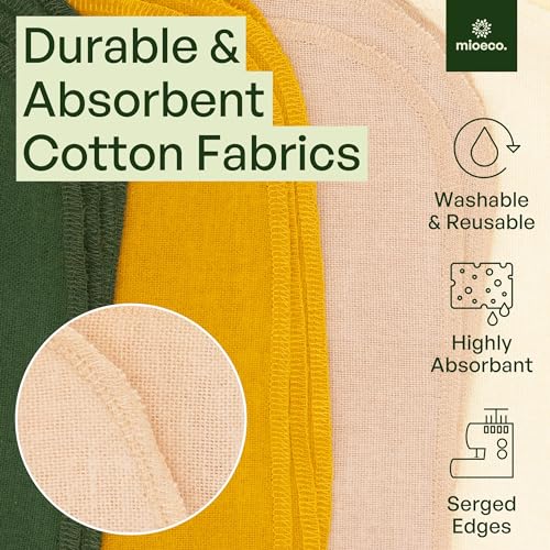 mioeco 24 Pack Reusable Kitchen Paper Towels, Organic Multicolor Cloths - size: 24 Pack Olive Bloom