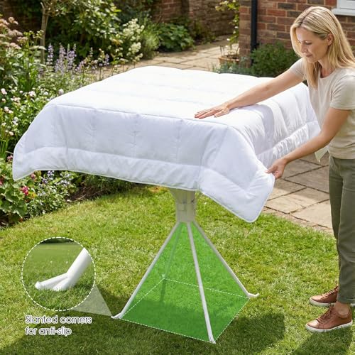 cjc Foldable Clothes Drying Rack, Extra Stable Heavy Duty Laundry Standing Dry Racks with 4 Retractable Drying Rods & 4 Shoe Racks, Space-Saving Collapsible for Indoor Outdoor White - color: White-4 Rods
