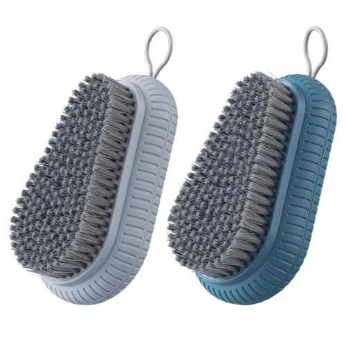 VWMYQ Heavy Duty Nail Brush Fingernail Scrub Brush, Durable Stiff Bristles Nail Scrub Brush, Hand and Nail Cleaning Brush for Men & Mechanics (Hand Wash Brush 2pcs - Blue+Grey) - color: 2psc Blue+grey