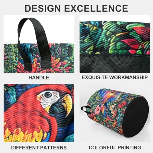 Hawaii Parrot Laundry Basket Foldable Oxford Laundry Hamper With Handle For Room Bathroom Bedroom - color: Hwaiian