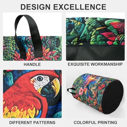 Hawaii Parrot Laundry Basket Foldable Oxford Laundry Hamper With Handle For Room Bathroom Bedroom - color: Hwaiian