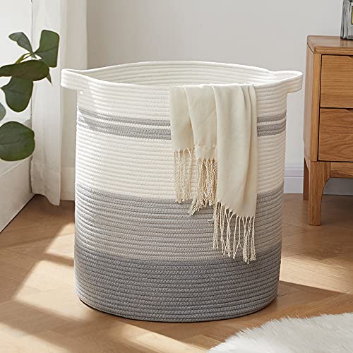 OIAHOMY 80L Laundry Basket Laundry Hamper Nursery Hamper Gradient Gray - color: Gradient Gray, size: 18*18*20in