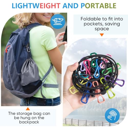 SenseYo Portable Travel Clothesline with 22 Clothespins Retractable Indoor Laundry Drying Clothing line Elastic Outdoor Camping Accessories for Camper Hotel Room Cruise