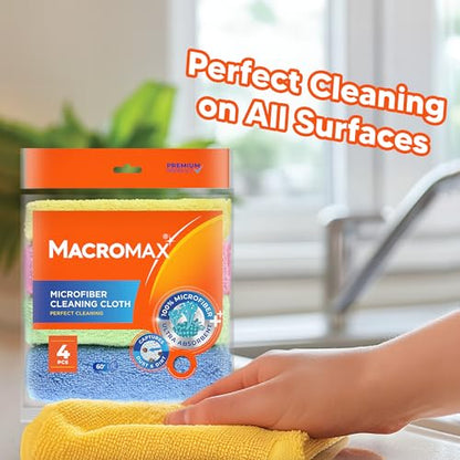 Macro Max Microfiber Cleaning Cloths 10 Pack, Lint Free 11x8in