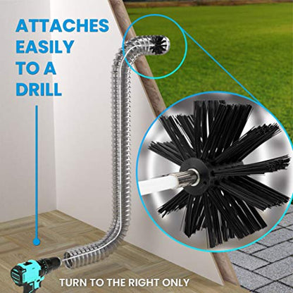 The Professional Dryer Vent Cleaner Kit -(50-Feet) Innovative Lint Remover Reusable Strong Nylon| Flexible Lint Brush with Drill Attachment for Faster Cleaning - size: 50 Feet