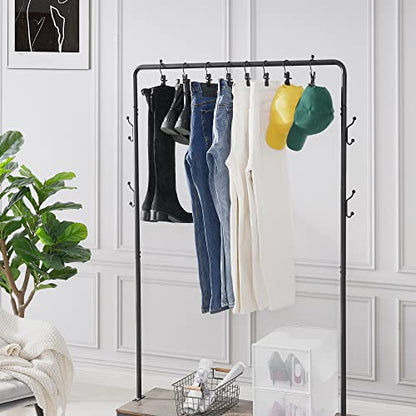BEWISHOME 50 PCS Boot Hangers for Closet, Laundry Hooks with Clips, Boot Hanging Hold Clip, Clothes Pins, Space Saving Portable Travel Hangers Clip, Jeans, Tall Boots, Towel, Black FYC50B - style: 50 Pcs Black hanging clips