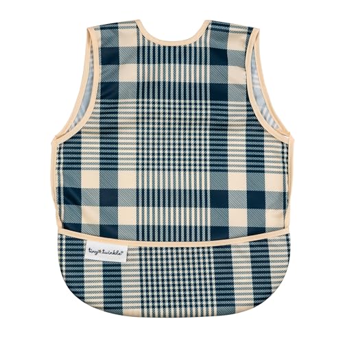 Tiny Twinkle Mess Proof Baby Bib for Girls | Waterproof Toddler Bib for Eating | Baby Apron for Feeding | Machine Washable | Perfect Shower Gift (Gingham, 6–24M) - color: Gingham, size: Small 6-24 Months