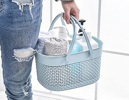 rejomiik 2 Pack Portable Plastic Shower Caddy Basket with Handles, Pink - color: Pink, size: 2 pack