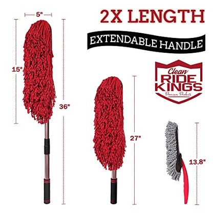 Exterior Car Duster & Brush Kit - Loop End, Red Brush - color: Dark Red