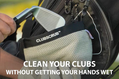 Club Scrub Golf Club and Golf Ball Cleaning Bag, Waterproof Clean Face Technology Liner, Detachable Clip, Machine Washable, Cleans Club Grooves, Dry Exterior (Neoprene or Microfiber Option Available) - color: Microfiber Pro, style: Microfiber Pro