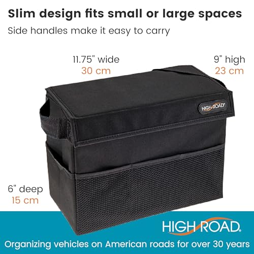 Carganizer Car Storage Bin with Lid for Front Seat, Back Seat or Trunk - size: 9 × 12 × 6 inches