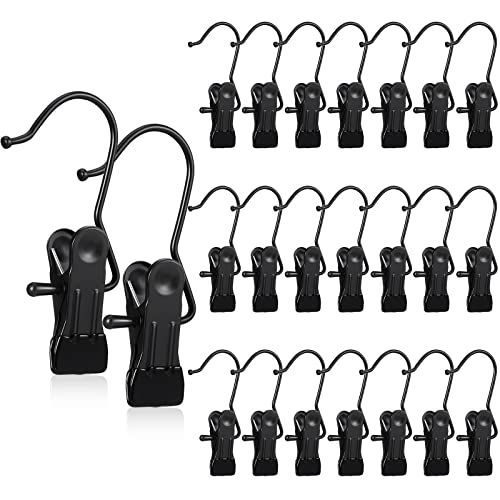 Hotop 20 Pieces Boot Hanger Clips Heavy Duty Closet Space Saving, Black - color: Black
