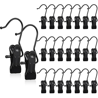 Hotop 20 Pieces Boot Hanger Clips Heavy Duty Closet Space Saving, Black - color: Black