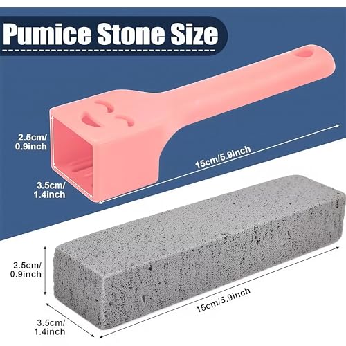 Pumice Stone Toilet Cleaner, Handled Bowl Scrubber, Bathroom Cleaning Tool for Hard Water Rings Calcium Buildup Sink Tub Pool Tile (Pink‘) - color: Pink‘