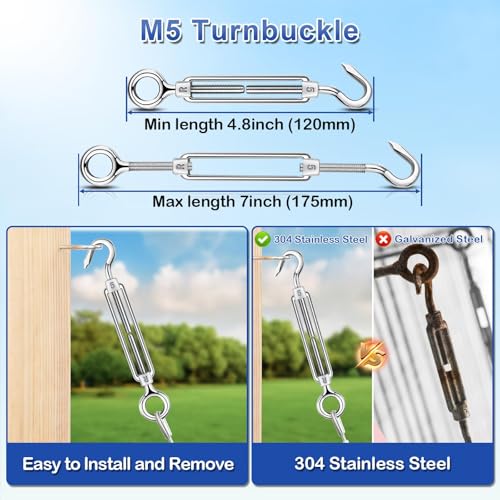 TooTaci 1/16 Wire Rope Kit, 100ft Vinyl Coated 304 Stainless Steel Cable - style: 100ft 1/16" Wire Rope with Clamps