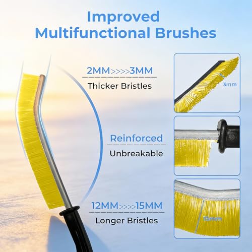 6 Pack Hard Bristle Crevice Cleaning Brush Set, Narrow Spaces Deep Reach Gap Scrub Tool with Long Handle for Household Use Kitchen Bathroom Sink Track, Mixing Colors - color: Yellow + Red + Green + Blue + Black + White