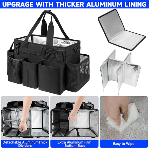 Cleaning Caddy Bag, Cleaning Supplies Organizer for Housekeepers, Housekeeping Caddy with Handle and Detachable Padded Cushion, Black - color: Black, size: M
