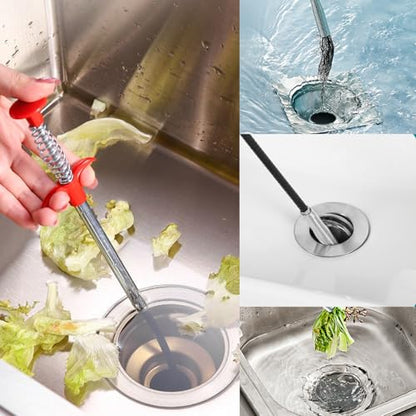 Drain Snake Hair Drain Clog Remover 33 Inch Flexible Grabber Claw Pick Up Reacher Tool - Gutter Cleaning Tools for Home Sink, Bathroom Tub,Drain, Toilet, Tight Spaces - style: 33 IN
