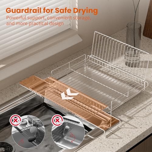 Dish Drying Rack Stainless Steel Expandable Large - size: 16.93"Wx22.44"L