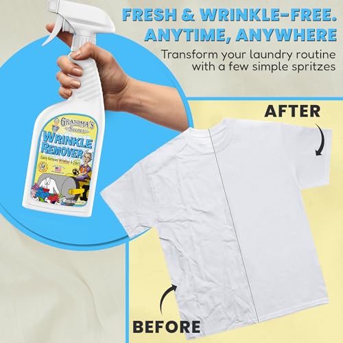 Grandma's Secret Wrinkle Remover Spray - Easily Removes Wrinkles & Odors - Wrinkle Release, Fabric Refresher Spray, Chlorine, Bleach and Toxin-Free - 16 Fl Oz (Pack of 2) - size: 16.00 Fl Oz (Pack of 2), style: Wrinkle Remover