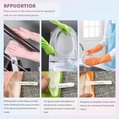 Cleaning Gloves with Hanging Loop, 3Prs Gloves for Washing Dishes - size: Small