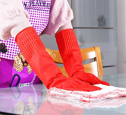 Rubber Cleaning Gloves Kitchen Dishwashing Glove 3-Pairs,Waterproof Reuseable.(Large) - size: Large (Pack of 3)