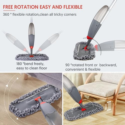 Microfibre Spray Floor Mops for Cleaning: for Hardwood Laminate Tiles Vinyl