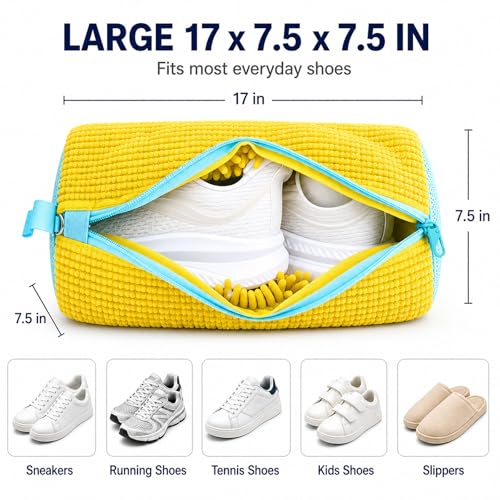 Shoe Washing Machine Bag: Shoes Come Out Clean & Protected during Washing - color: Yellow Shoe Washer Bag