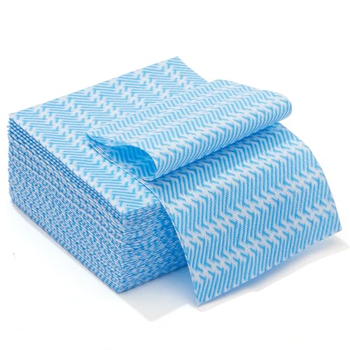 Handi Wipes Reusable Cloths Disposable Cleaning Towels Dry Kitchen Wipes Reusable Dish Towel Washcloths Dry Fast Multi-Purpose Heavy Duty Towels, Thick and Absorbnet 40 Count/Pack, Blue - color: Blue, 40 Pcs