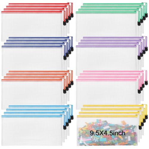 Jetec 32 Mesh Zipper Bags Bikini, Cute Color, 9.5 x 4.5 Inch, 32 Pcs - color: Cute Color, size: 9.5 x 4.5 Inch