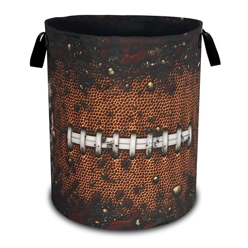Football Texture Laundry Basket Foldable Oxford Cloth Hamper 18.9 x 16.5 In - color: Football Ball Texture