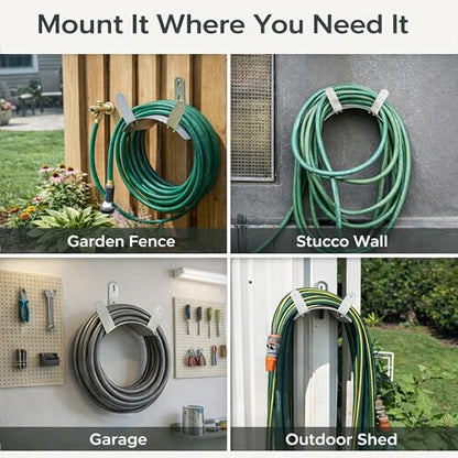 Gardzen 304 Stainless Steel Garden Hose Holder, Heavy Duty Wall Mounted Hanger, Rust-Resistant Outdoor Storage Rack for Backyard, Fence, Garage & Shed - size: 304 Stainless - 1 Pack